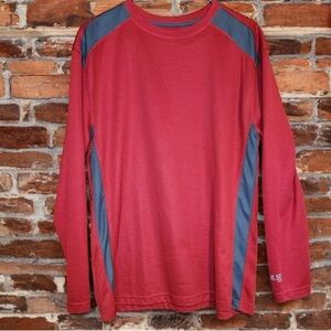 Men's Red and Blue Long Sleeve Shirt